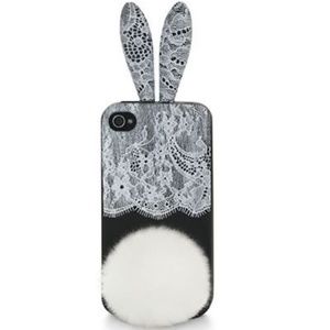 BCBGMAXAZRIA SILICONE BUNNY EARS LACE IPHONE CASE